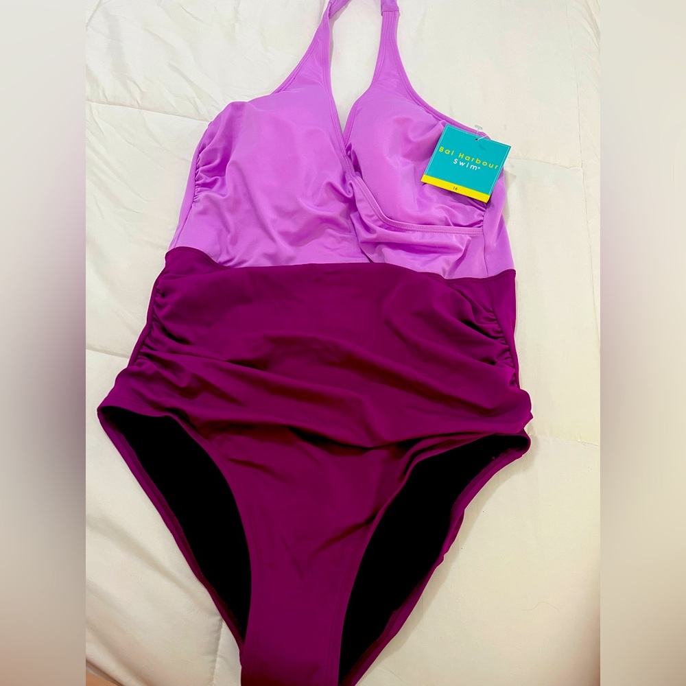 Kohl's Berry Swimsuit with Tummy Control